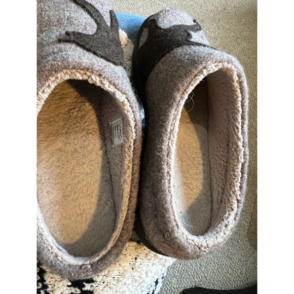 L.L. Bean boiled wool black lab slipper house shoe womens 6 - Picture 4 of 7